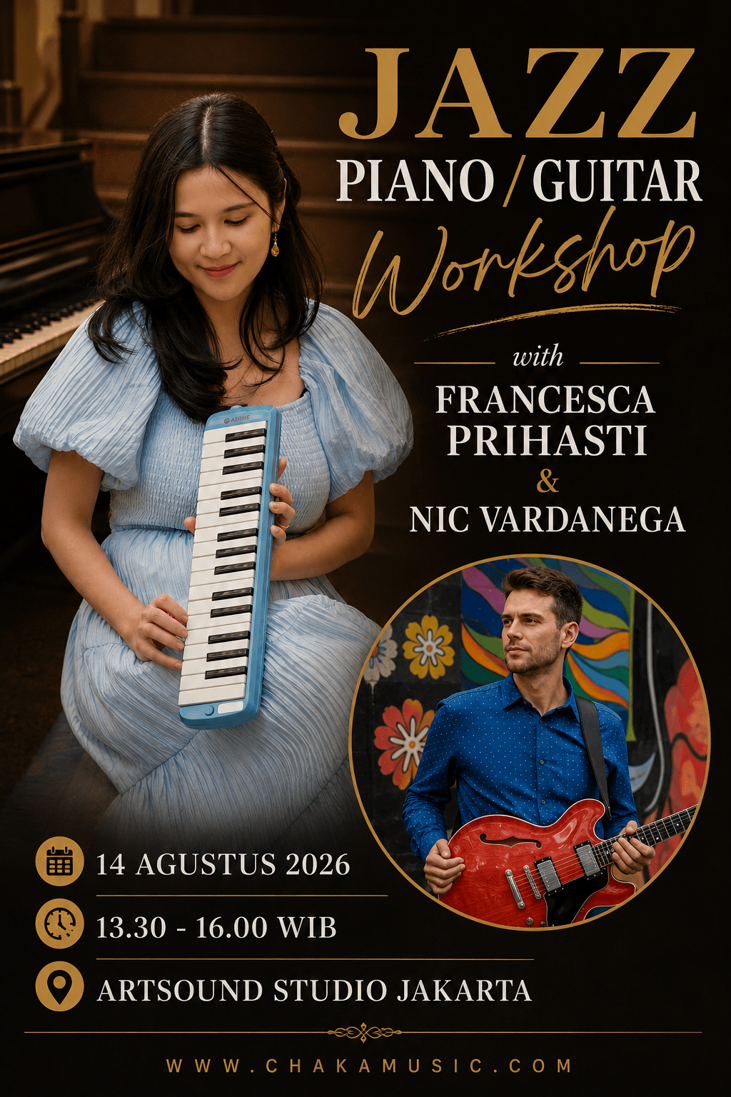 Jazz Piano & Guitar Workshop Session bersama Francesca Prihasti & Nic&nbsp;Vardanega