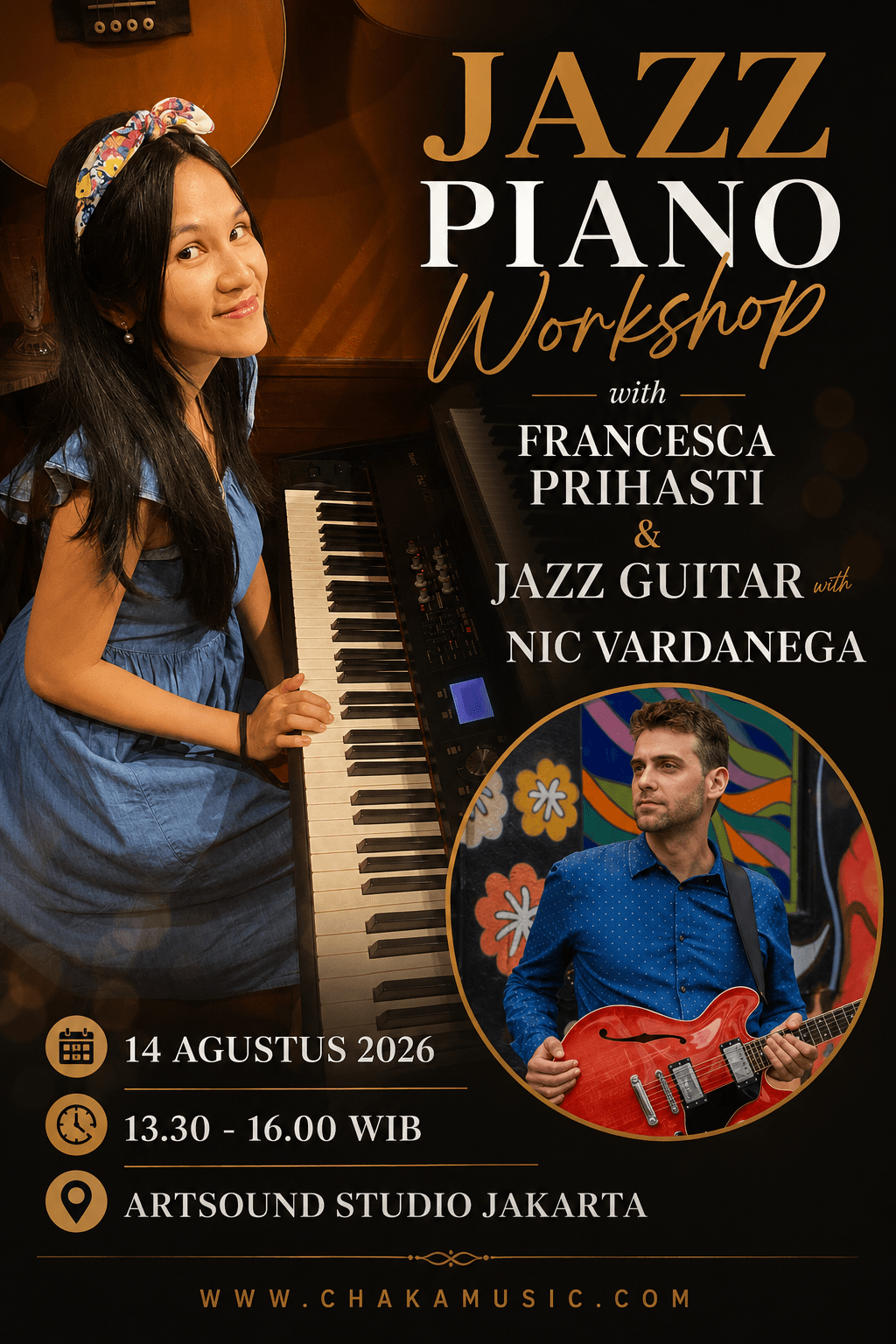Jazz Piano & Guitar Workshop Session bersama Francesca Prihasti & Nic&nbsp;Vardanega